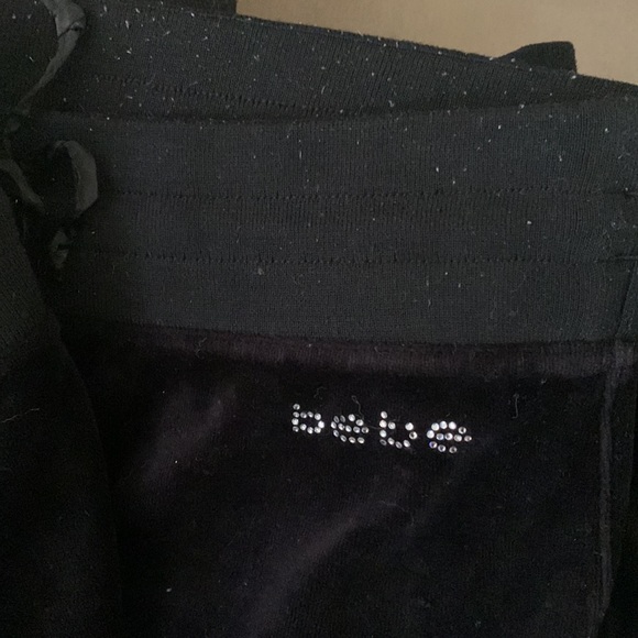 Y2K bebe Rhinestone Black Velour Sweatsuit - Picture 6 of 6